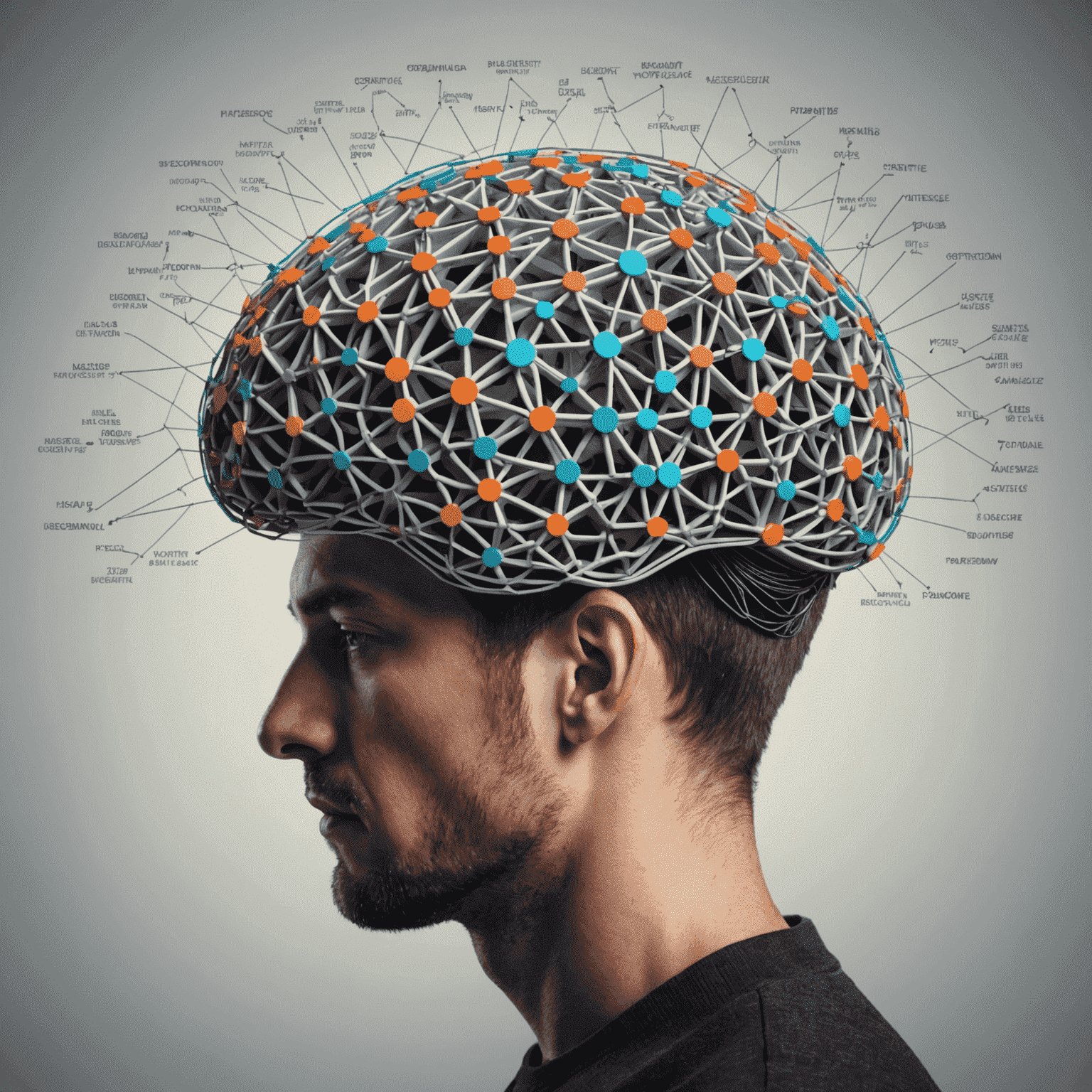 A person solving a complex puzzle with brain activity visualized, demonstrating increased neural connections and focus